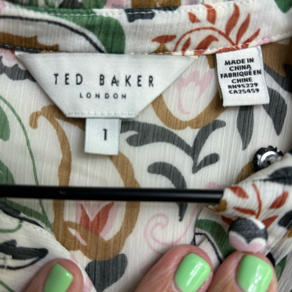 Ted Baker London Aishia Long Sleeve Floral Print Ruffle Long‎ Sleeve Dress - Picture 4 of 16
